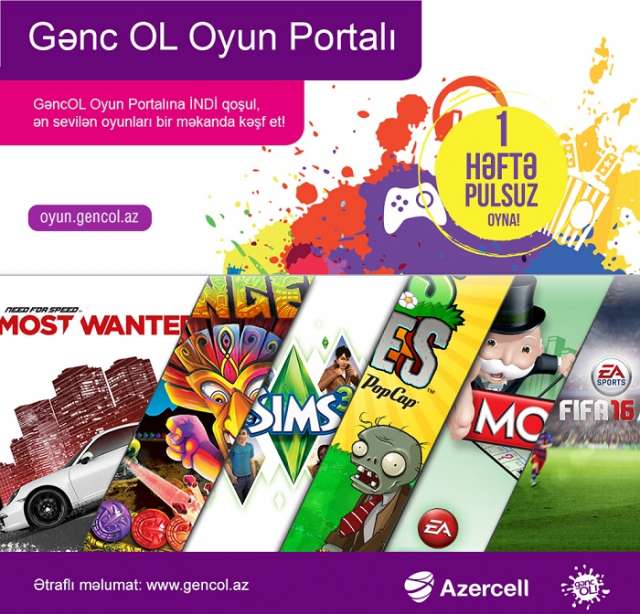  Azercell-dən yeni GəncOL Oyun Portalı